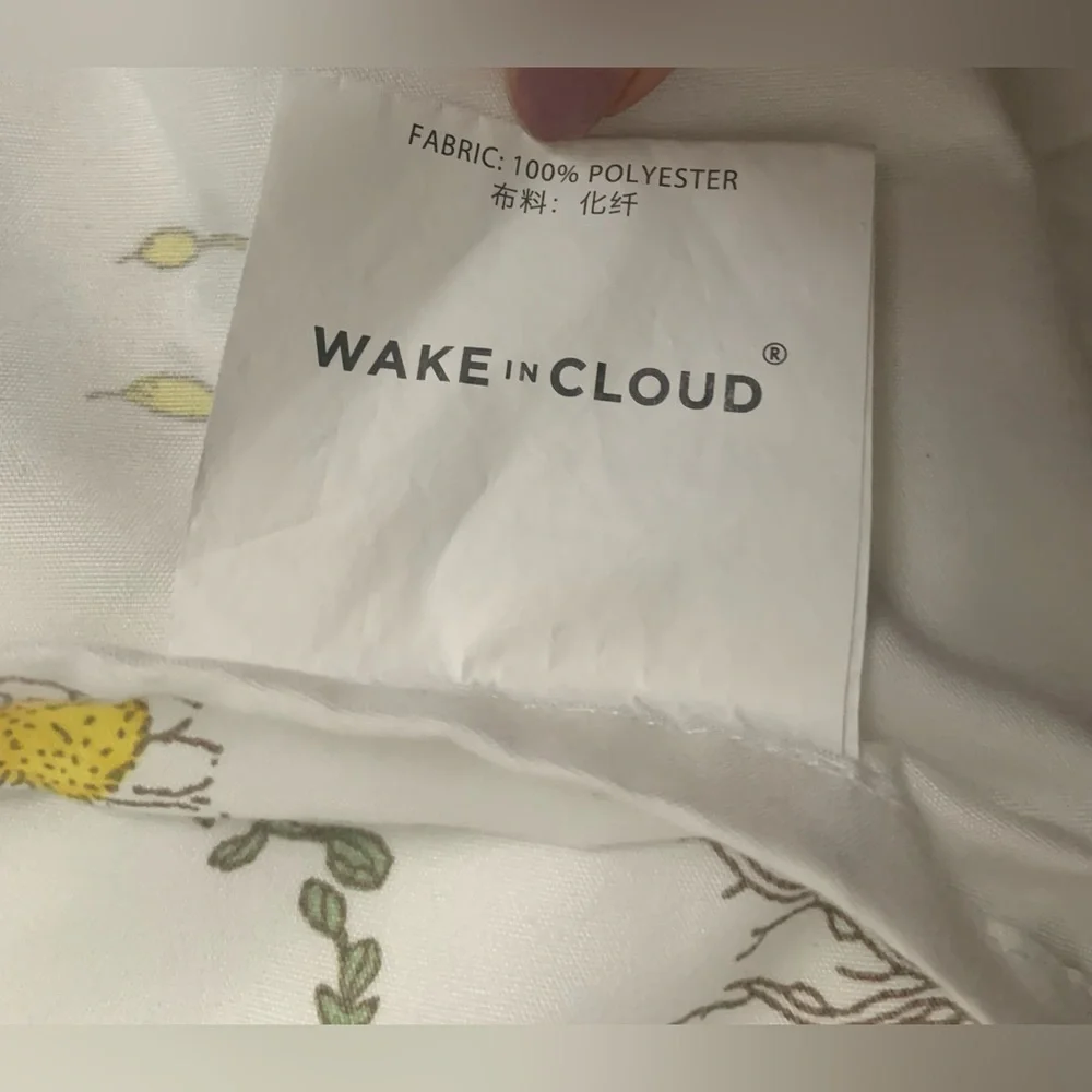 Wake In Cloud Flat Sheet Botanical Print 96x84” Farmhouse Cottage